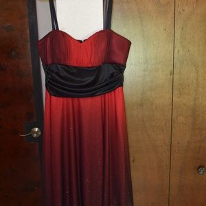 Red and black ombre dress